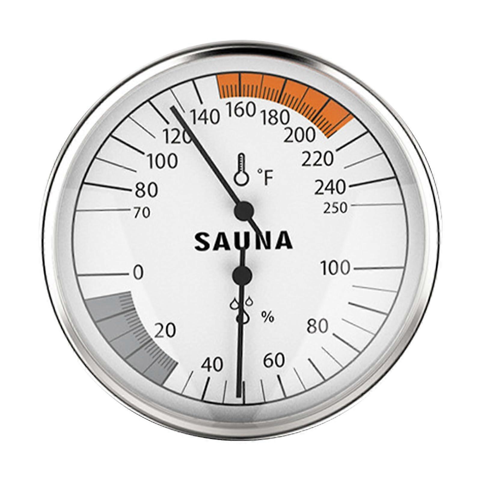 Sauna Thermometer Hygrometer 2 in 1 Mechanical 10 cm Round High Precision 70°F-250°F 0%-100% for Workshop School Market