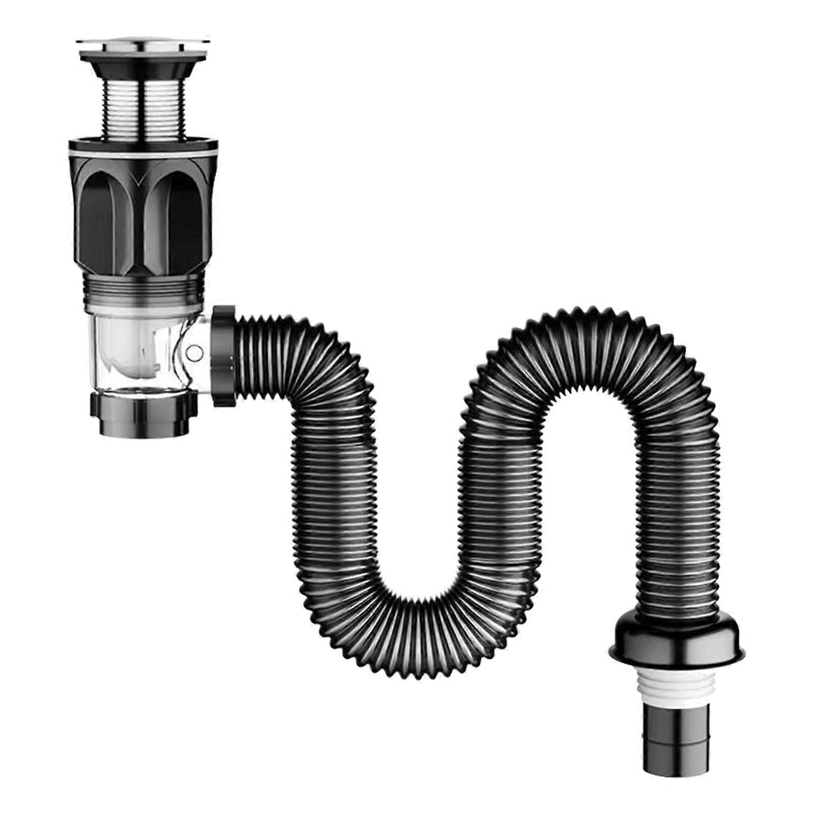 Bathroom Sink Drain Pipe Kit Universal Flexible Design Easy Installation Sturdy Under Sink Replacement for Kitchen