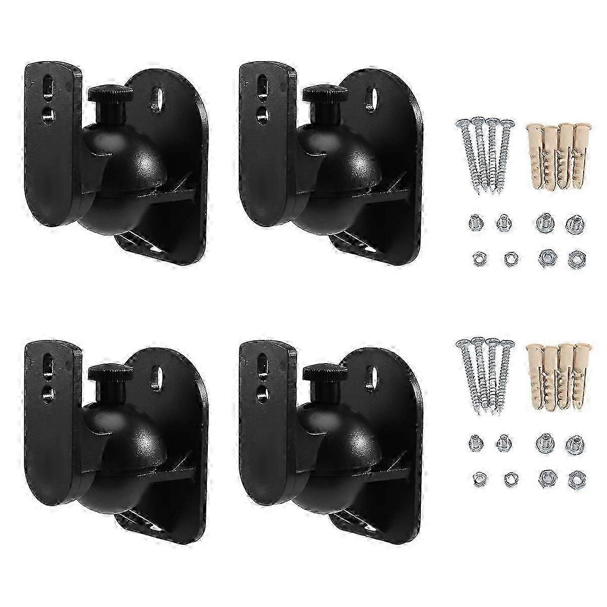 4 Pack Universal Ceiling and Wall Mountable Speaker Brackets with Clamp Fasteners Edition 0816