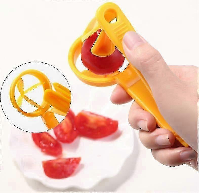 Żółty Tomato Cutter Grape Tool Cherry Kitchen Pizza Fruit Slicer Artefact Małe akcesoria do pomidorów Ręczny gadżet do cięcia