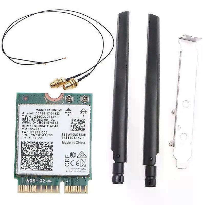 1730Mbps 9560NGW Dual Band 24G/5Ghz Wireless Desktop Kit Bluetooth-com50 80211AC M2 CNVI Wifi Card Antenna Set