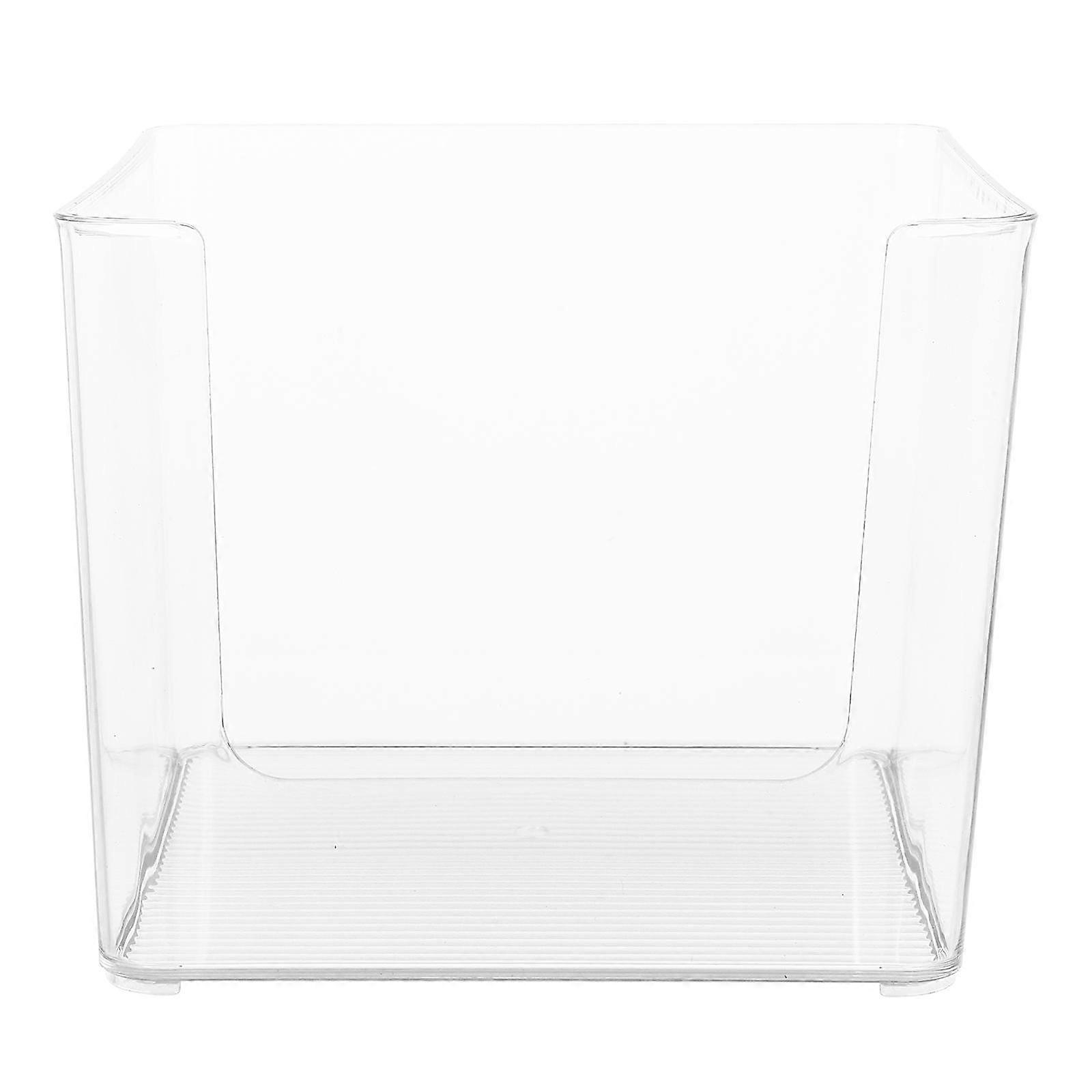 Stackable Transparent Plastic Book Storage Box for Home, Classroom, and Library Use – Compact U Shaped Design for Paper and Book Organization