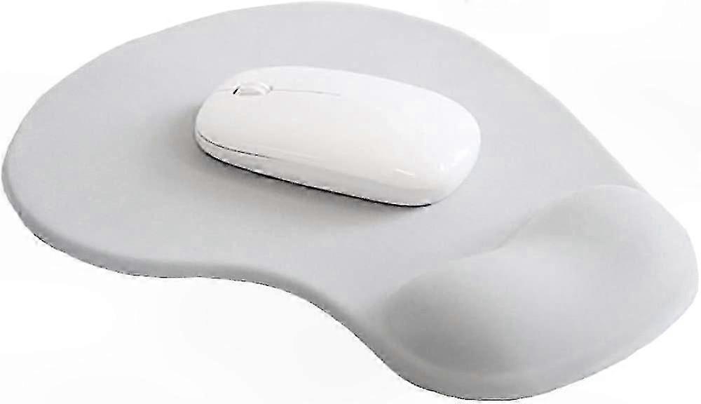 Ergonomic Mouse Pad with Gel Wrist Rest - Comfortable Gaming Mouse Mat Rubber Base for Laptop and Desktop Computers (Grey)