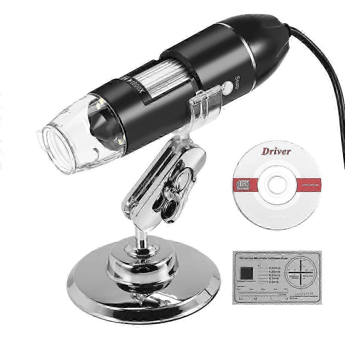 3 in 1 USB Digital Microscope, Endoscopic Camera, Adjustable Magnification with PC Bracket, 1600X