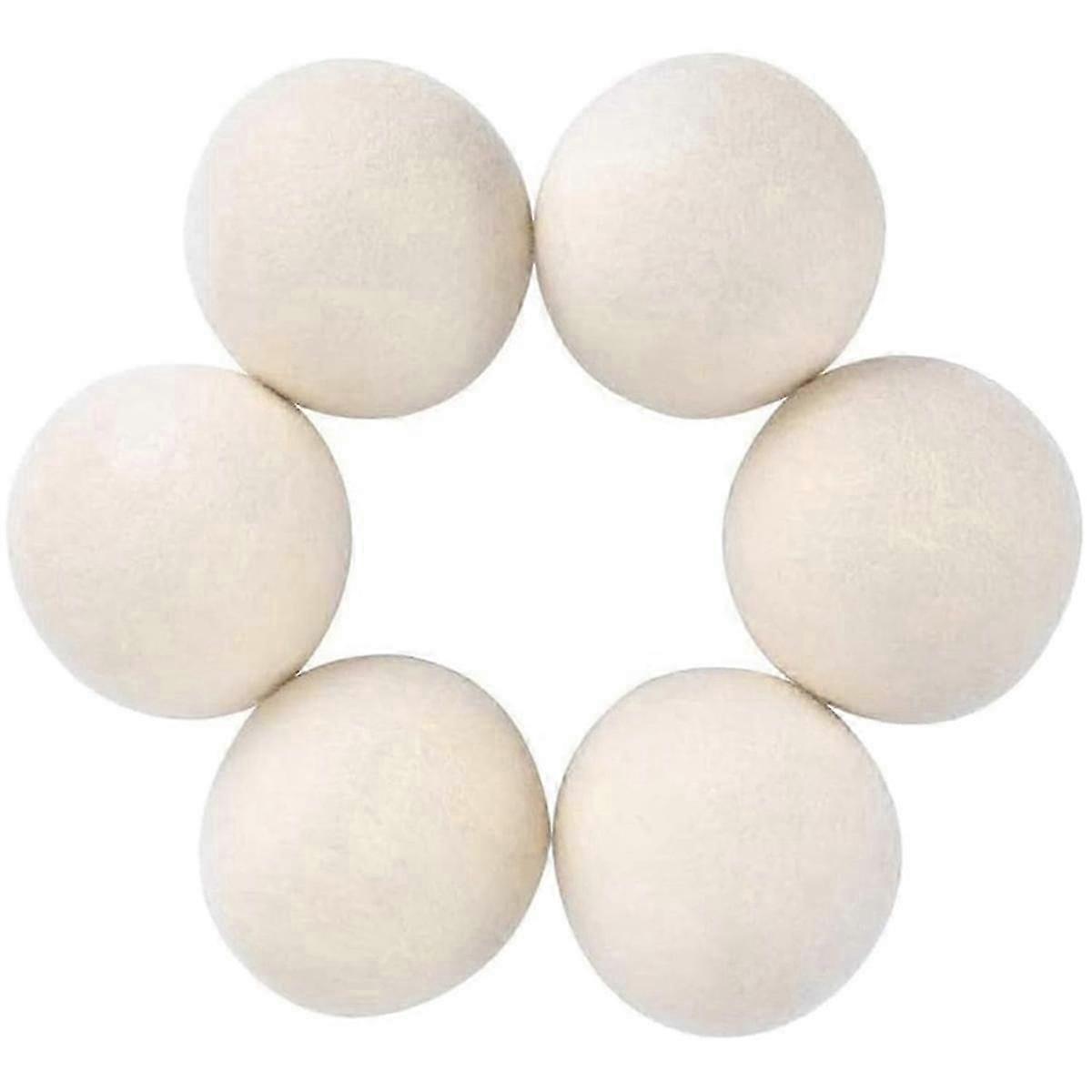6Pcs Wool Dryer Balls- Premium Natural - Made with Wool That Replaces Dryer Sheets - Lint Remover