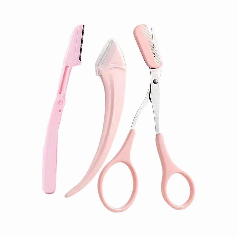 Pink Eyebrow Trimmer Set for Combining and Trimming Brows & Lashes