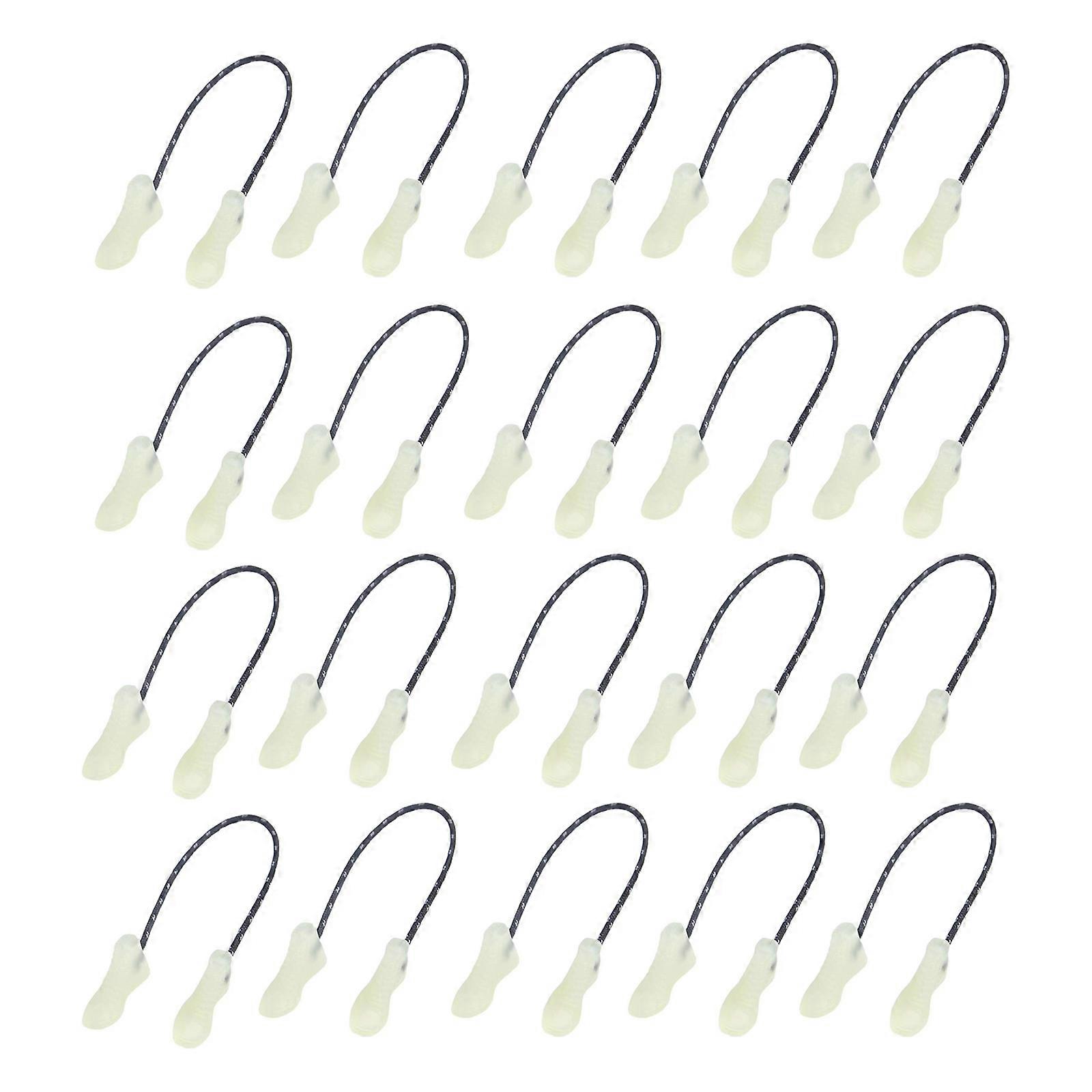 20Pcs Luminously Zippers Pulls Cord Extender Suitcases Tent Backpacks Zippers Pull Prevent loss Keychain Puller Easy to Use Multicolor