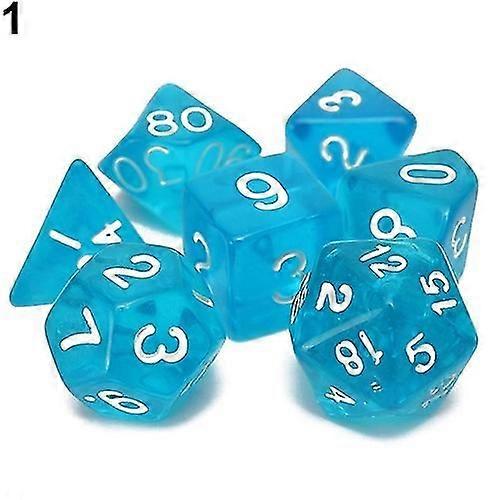 7Pcs/Set Various Sided Dice Role Playing Board Game Props Translucent Dice Set