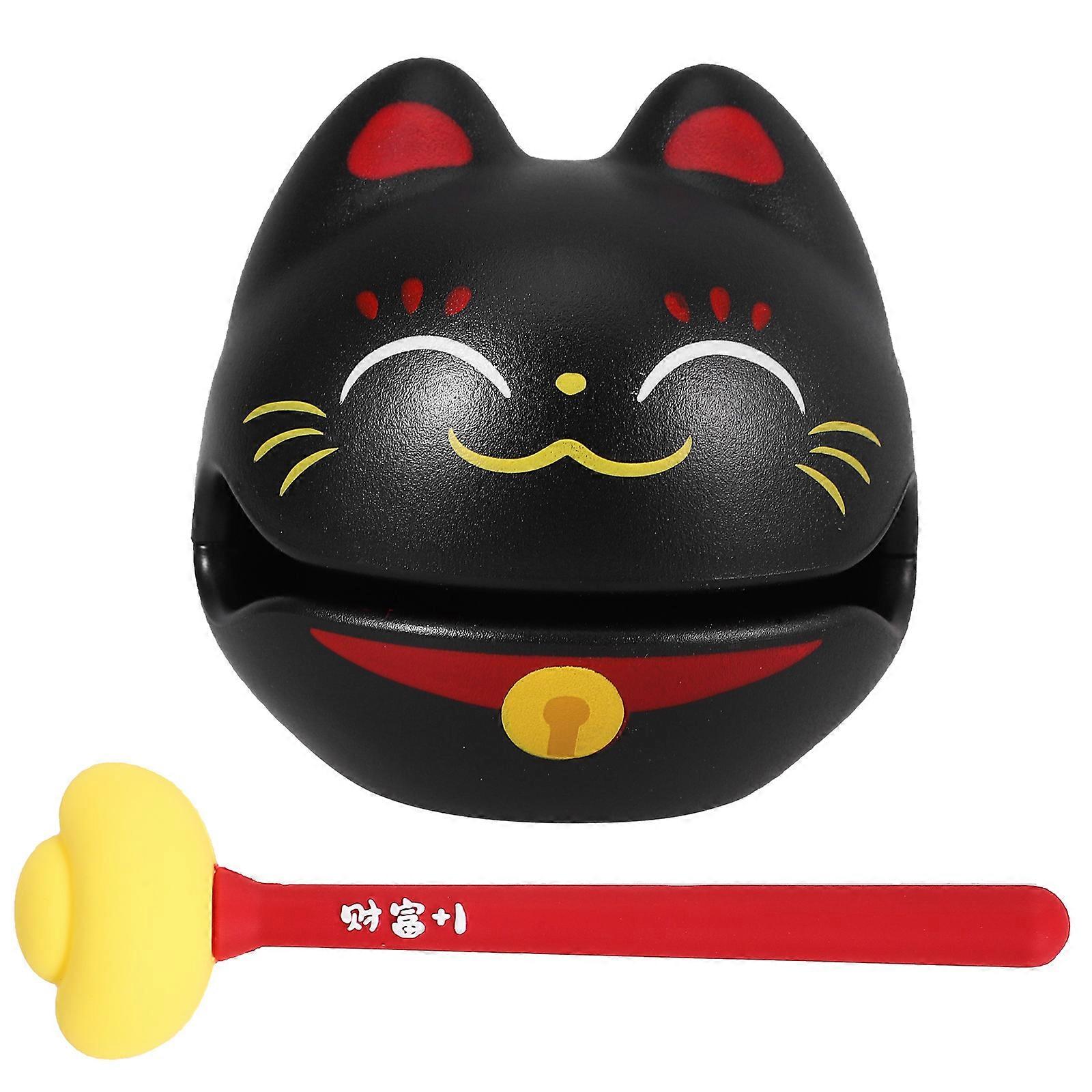 Small Temple Block Percussion Toy for Kids Made of Plastic Black Color Easy to Carry and set