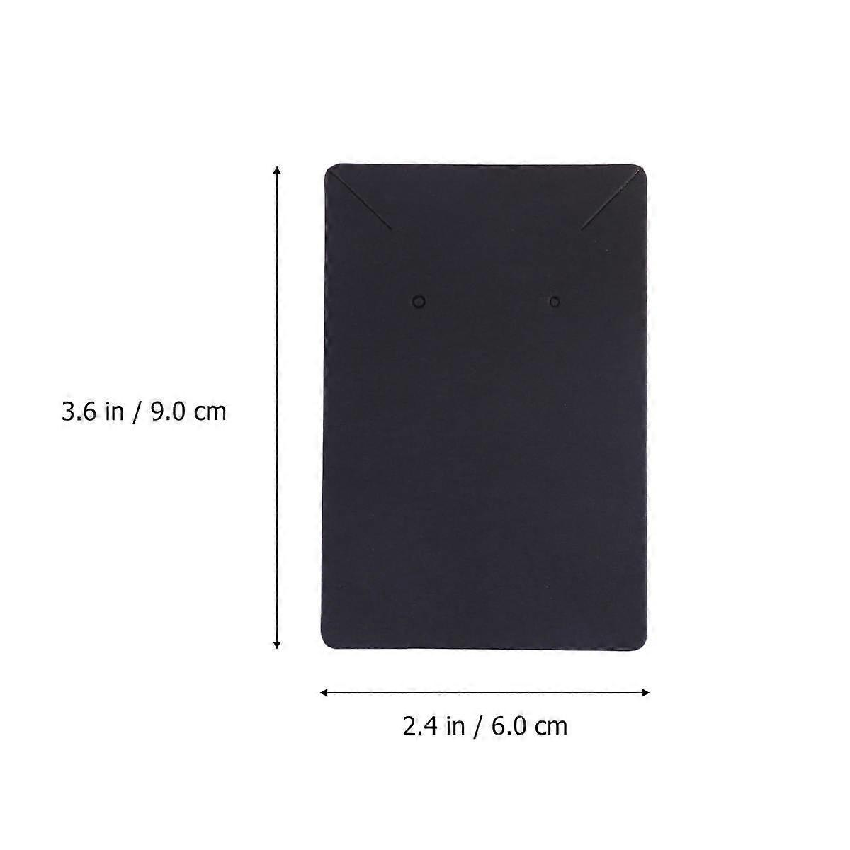 Black Paper Jewelry Display Cards for Earrings and Necklace with 2 Holes and Slots Easy to Use for Display 100 Pieces