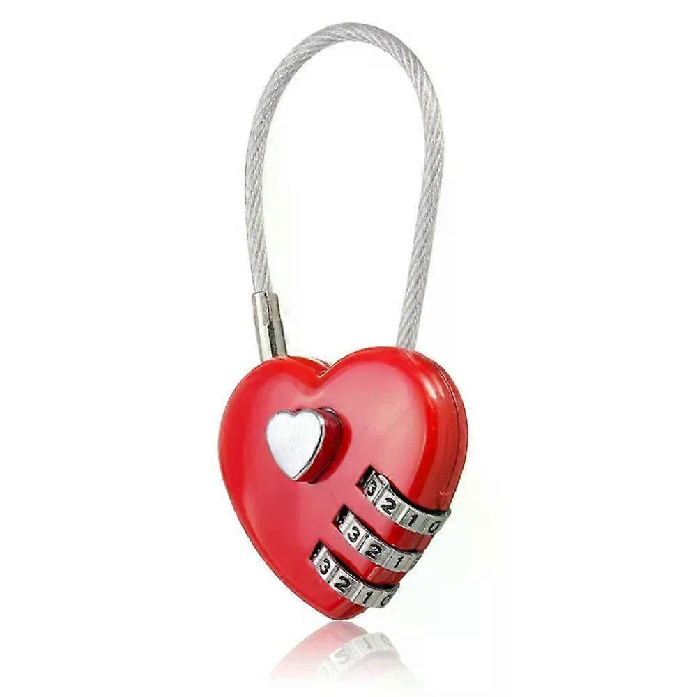 3 Digits Password Lock Security Small Suitcase Padlock Red Color Mini Padlocks Cute Resetable Combination Padlock Locking Tools