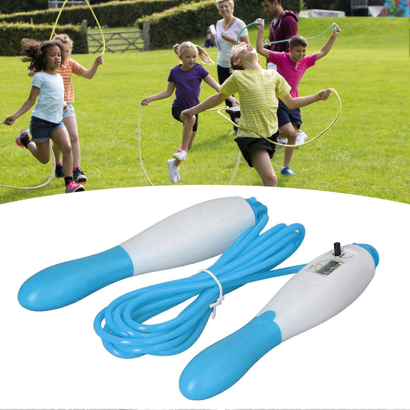 Adjustable PVC Jump Rope 270cm Blue with Counting for Adults