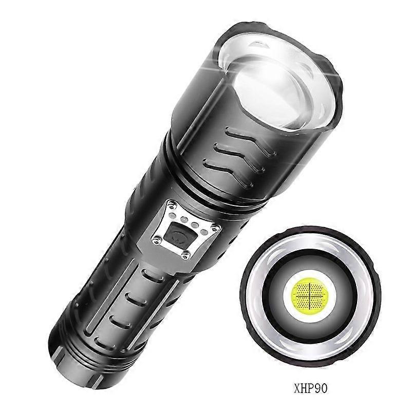 Rechargeable Torch 300000 Lumens Torches LED Super Bright, IPX5 Waterproof, 5 Modes Powerful XHP90 Tactical Flashlight Zoomable for Camping, Hiking, E