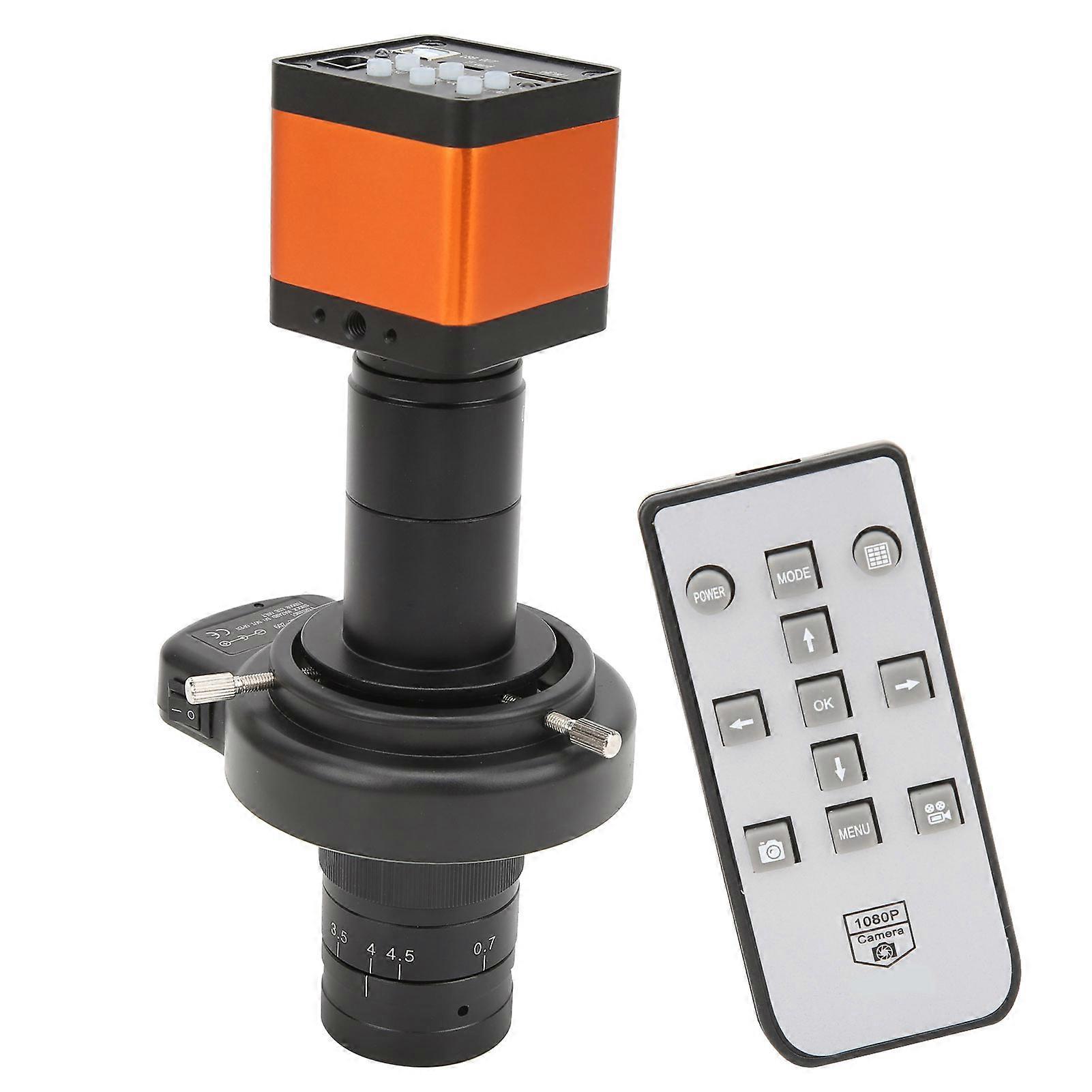 2K 37MP USB Microscope Camera Set with 180X C-Mount Lens & 144LED Light