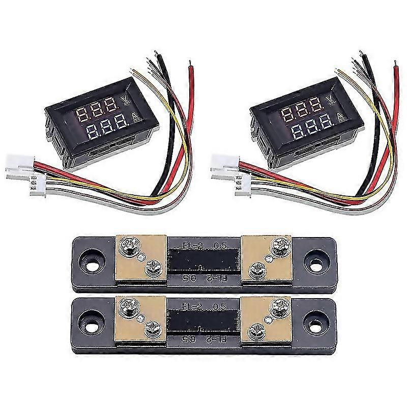 For 2pcs 028inch Digital Volt Amp Voltmeter Ammeter Meter Dc 100v 50a 3 Bits Voltage Current Tester