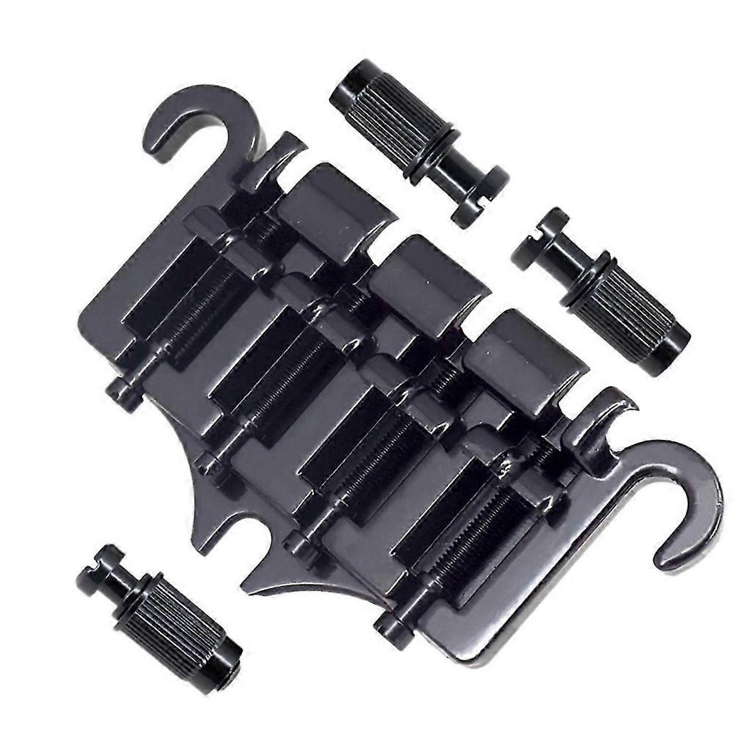 3 Point 4 String Bass Bridge Tailpiece Zinc Alloy Bridges with Saddle Replacement Parts for Style Bass,Black
