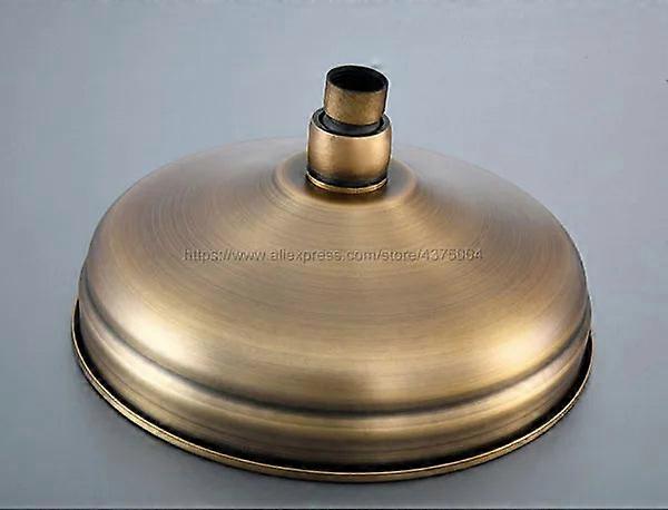 Antique Brass 8" Rainfall Shower Head With Extension Pipe & Wall Arm -