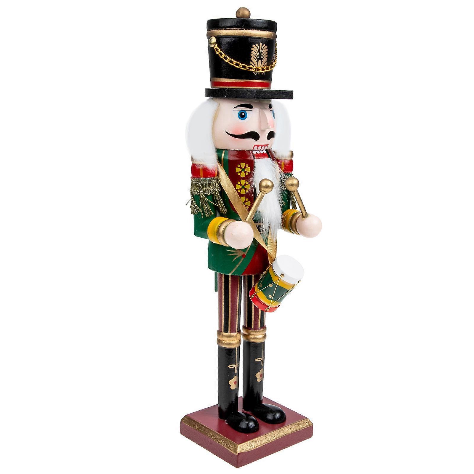 Traditional Nutcracker Wooden Nutcracker Decoration for Xmas 2Pcs