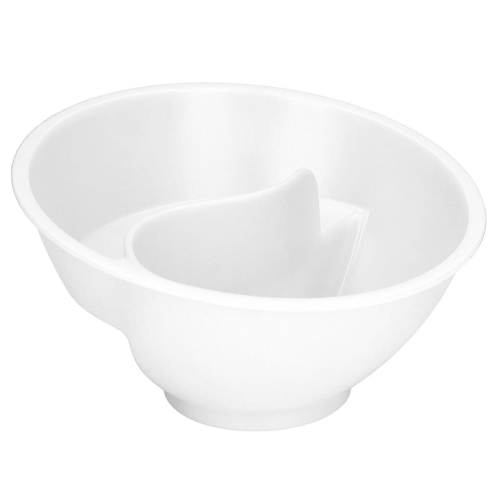 Cereal Divided Bowl Multipurpose BPA Free Stackable Separated Snack Bowl for Ice Cream Yogurt Berries French Fries White