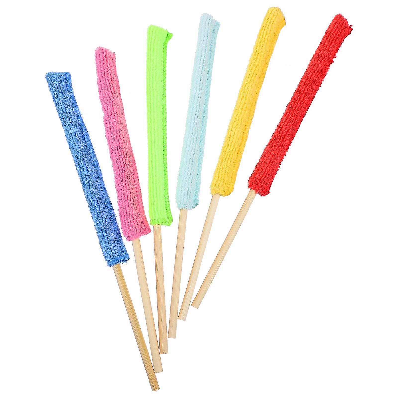 6pcs Crevice Cleaning Tools Microfiber Stick Dusters Glass Cleaning Sticks