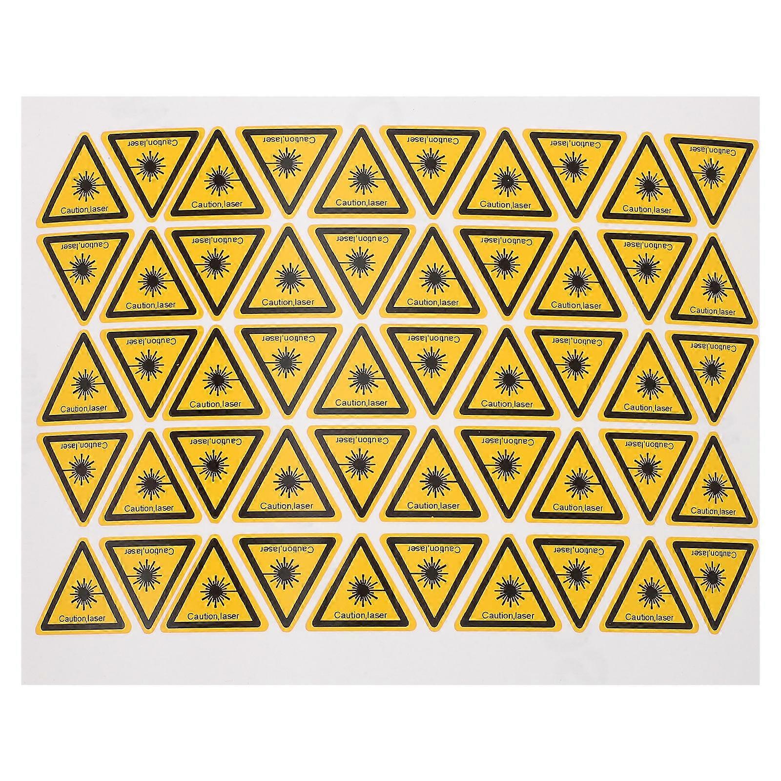 Laser Cautious Stickers Safety Warning Sign for Factory Use 50Pcs Vinyl