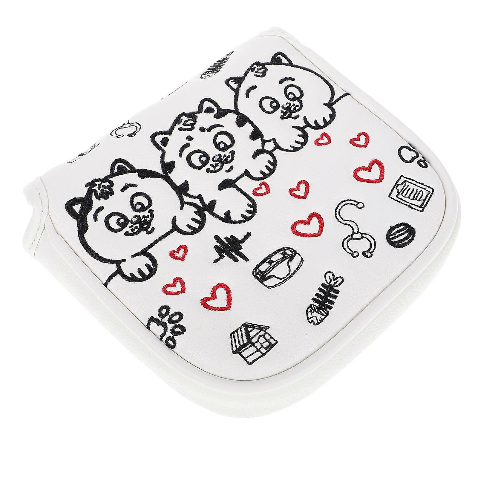 Golf Headcovers White PU Putter Cover for Scratch Protection