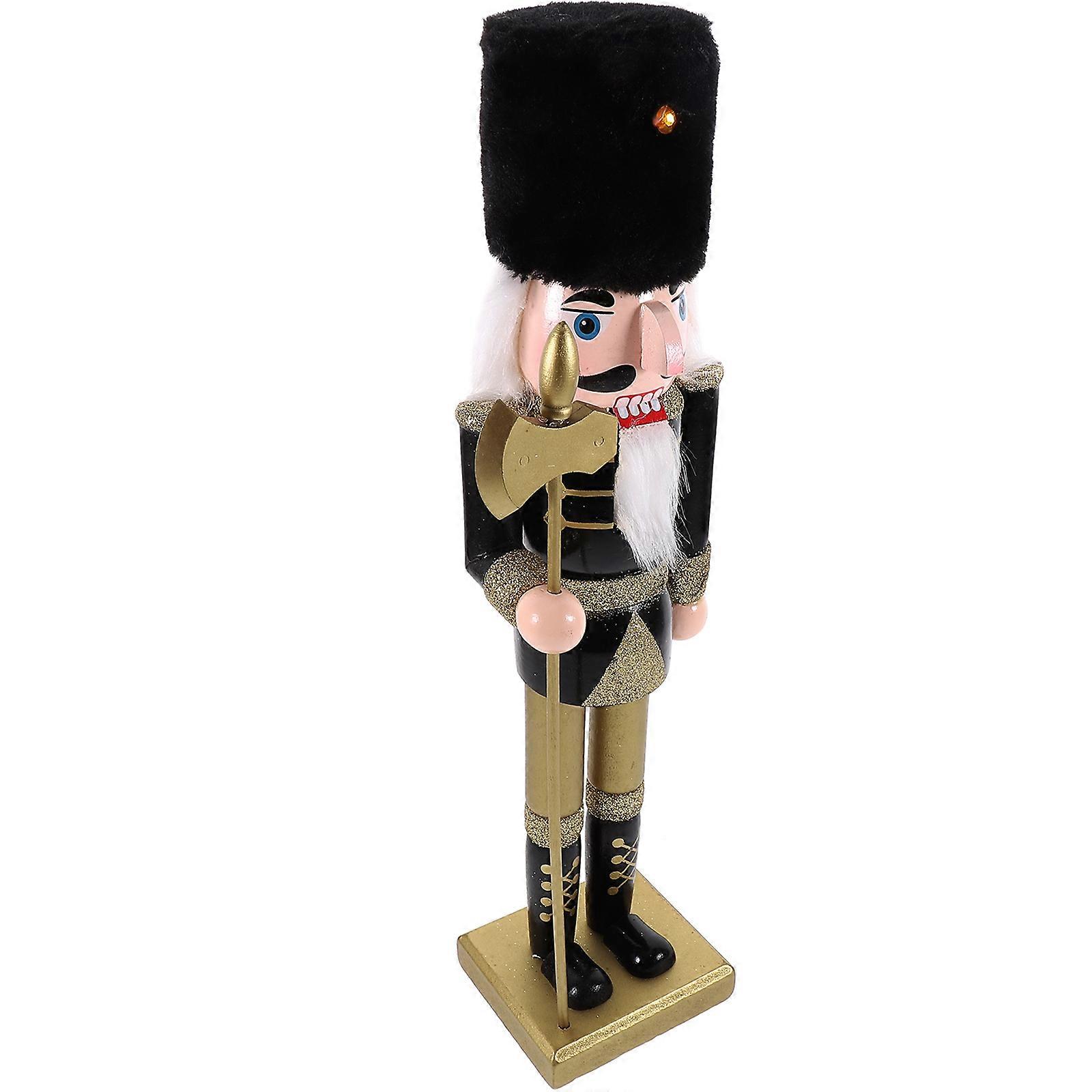 Wooden Nutcracker Puppet Christmas Decoration for Xmas with 2Pcs