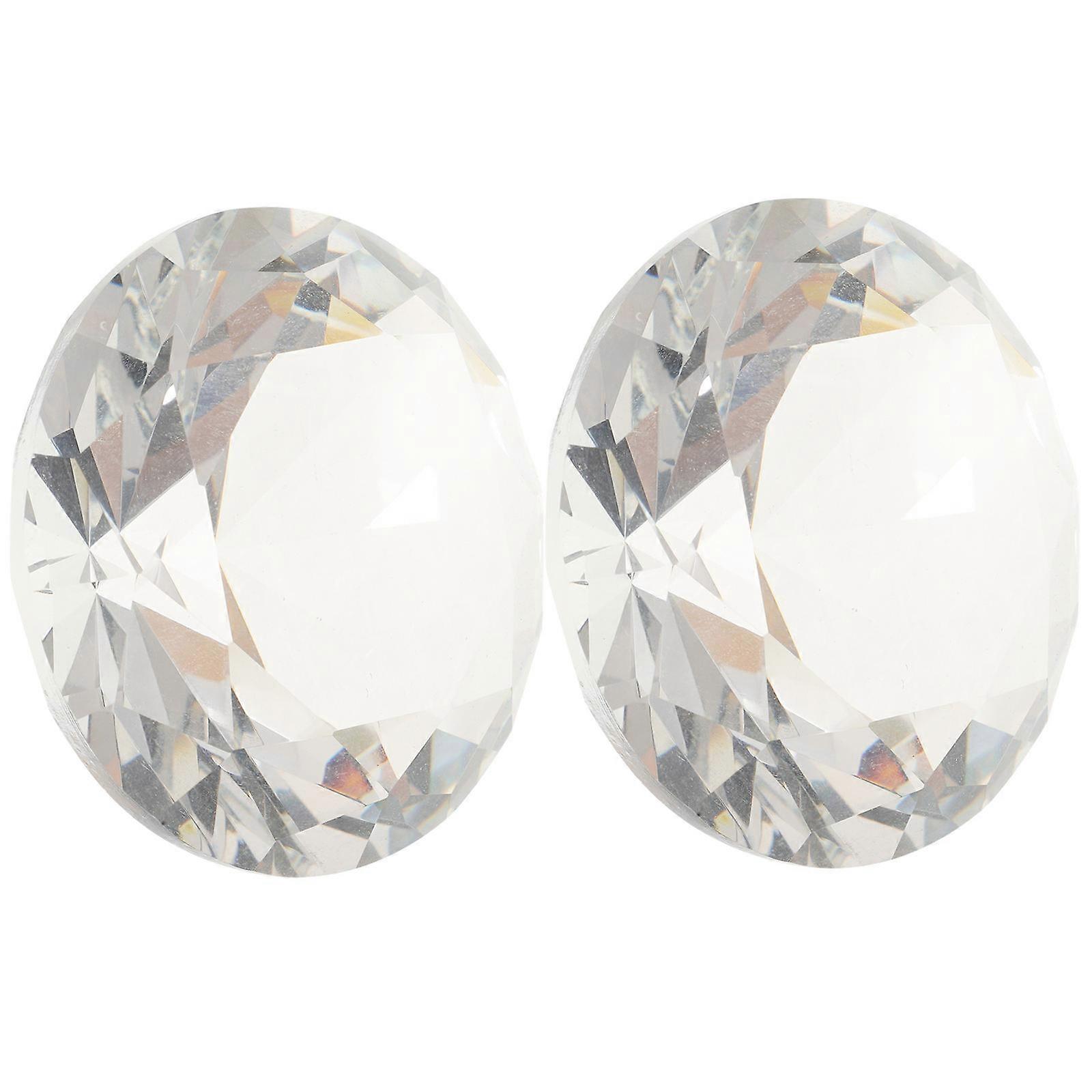 Gemstone Ornaments Artificial Diamonds For Crafts Table Arrangement Transparent 2Pcs