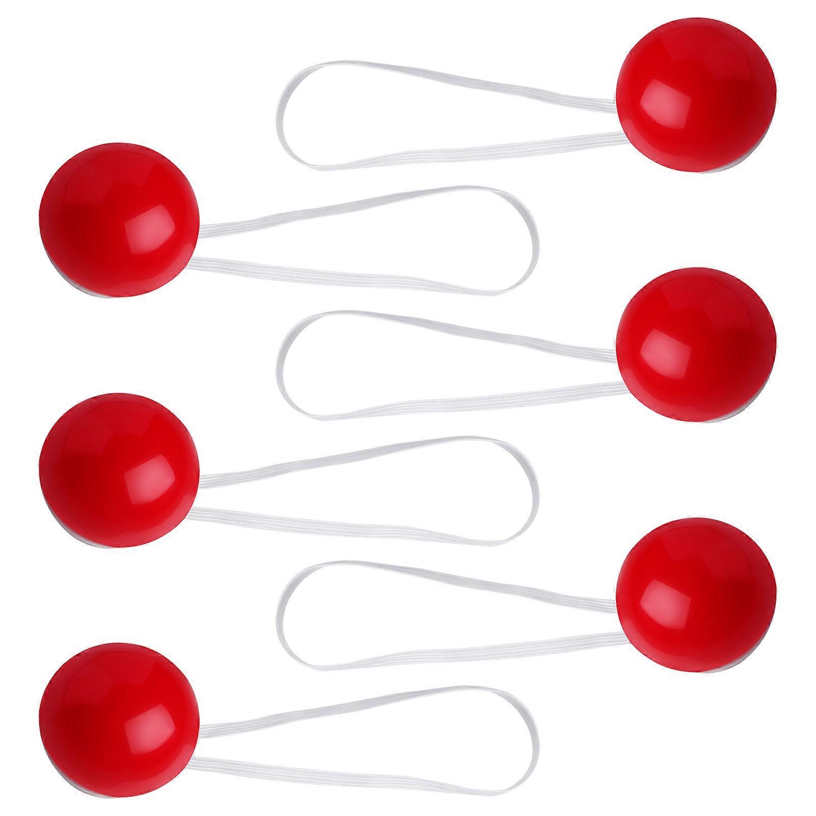 6Pcs Glowing Red Clown Nose For Cosplay Props At Carnivals And Halloween Costumes Decor Lightweight And Durable