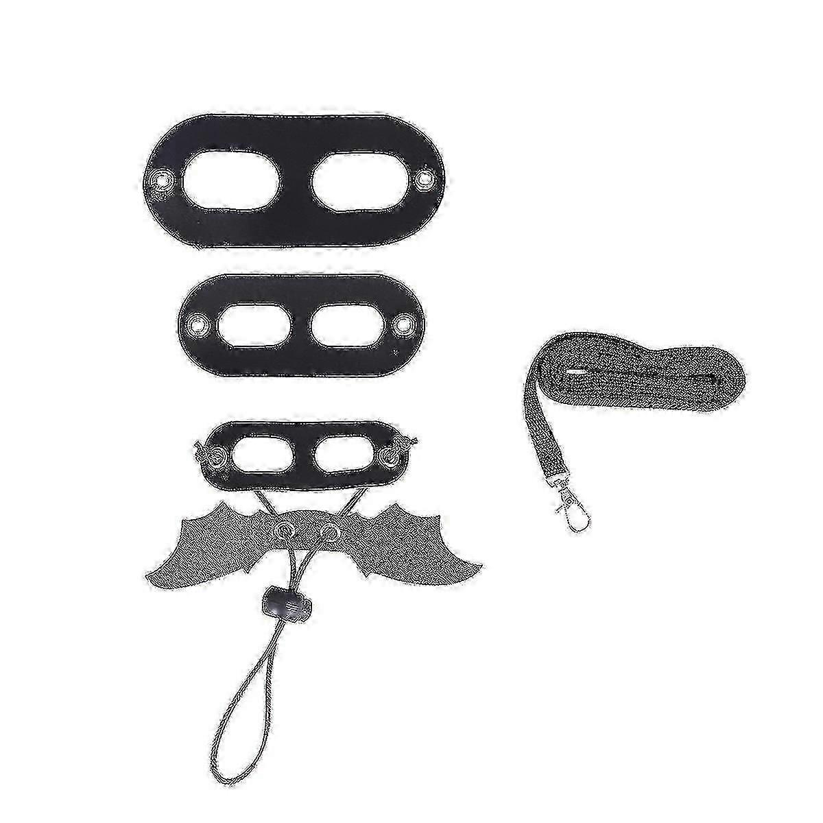 Reptile Traction Rope Practical Harness Outdoor Pulling Rope Creative Chest Strap For Lizard Squirrel (black, 3pcs Harness And Wing)