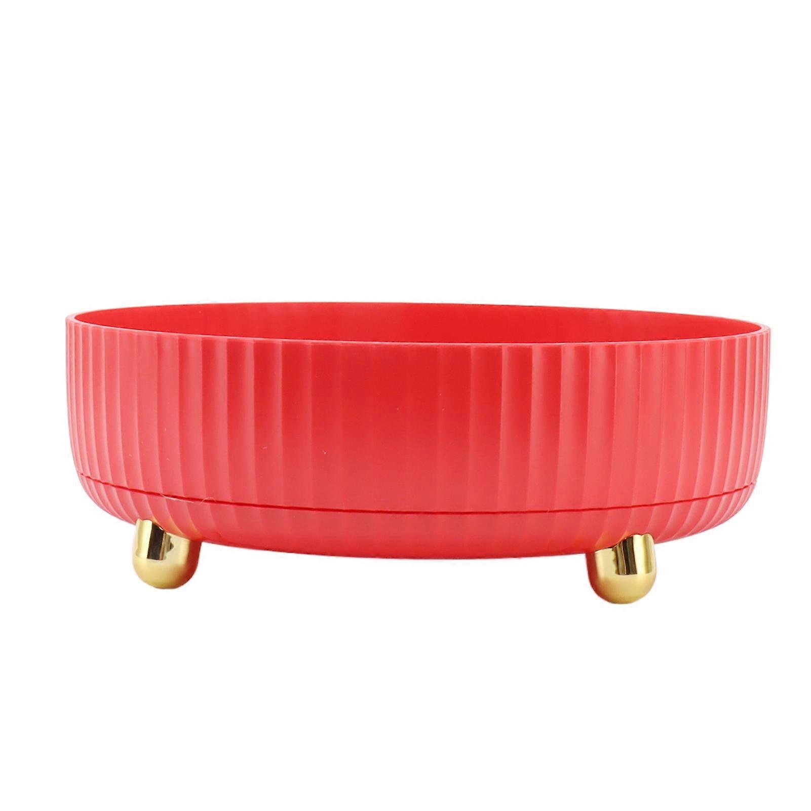 360° Rotating Red Storage Rack Turntable for Kitchen Cabinet