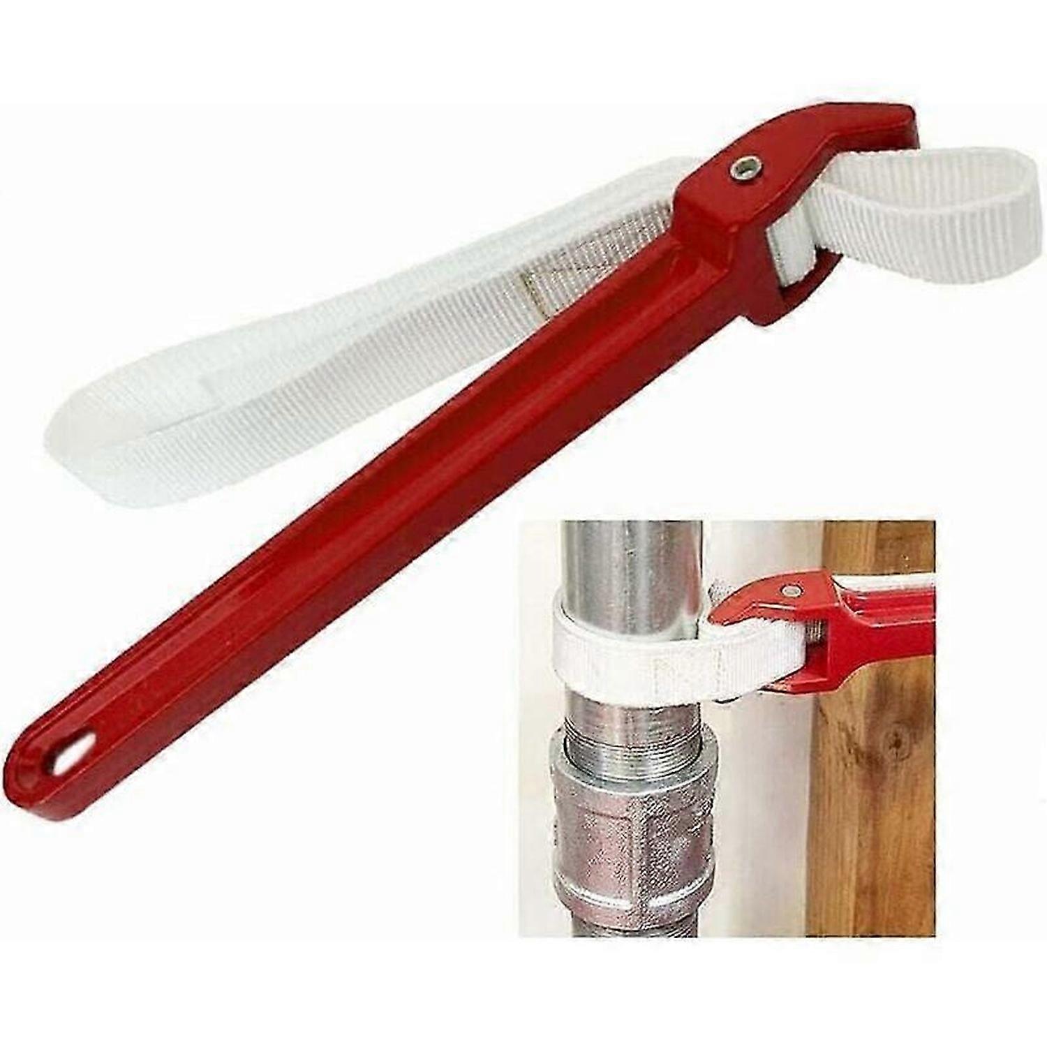 Adjustable Strap Wrench Universal Oil Filter Strap Wrench Durable Strap Anti-Slip Handle Easy to Use for Oil Filters Garden Hoses Faucet