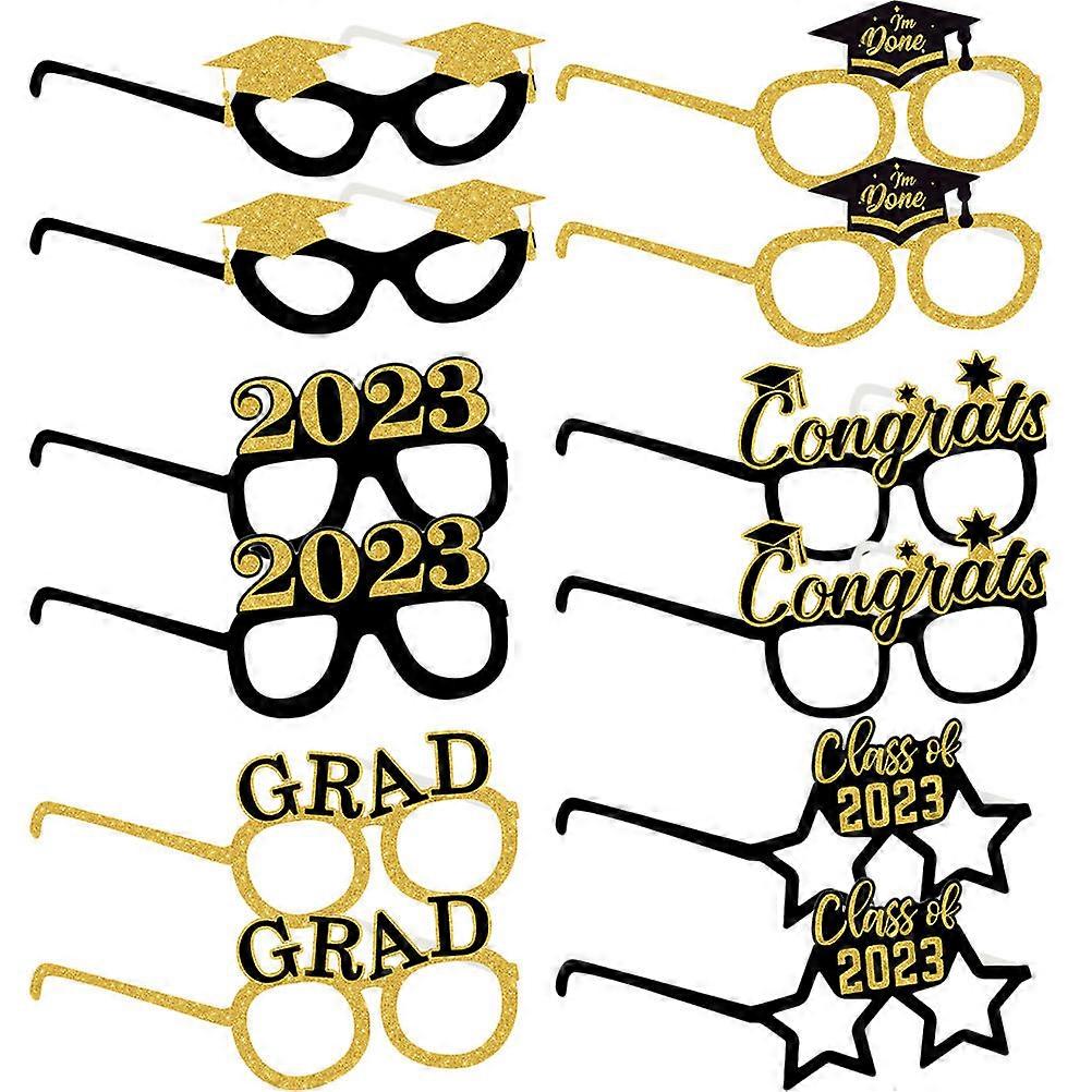 Graduation Glasses Props for Decoration 12Pcs Assorted Color