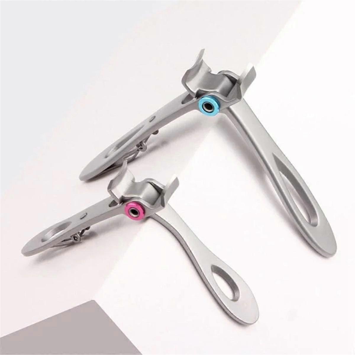 2PCS Large Opening Nail Clippers Thick Nail Trimmer,Silver
