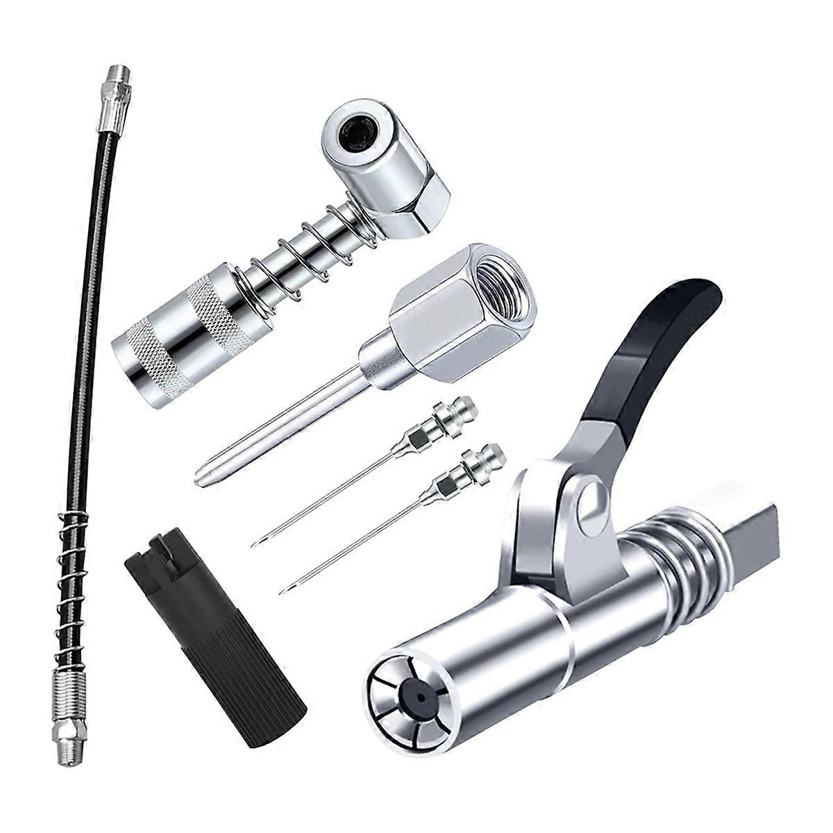 Grease Coupler Set, Lock on Greases Couplers with 90 Grease Coupler Adaptor,Quick Release Grease C