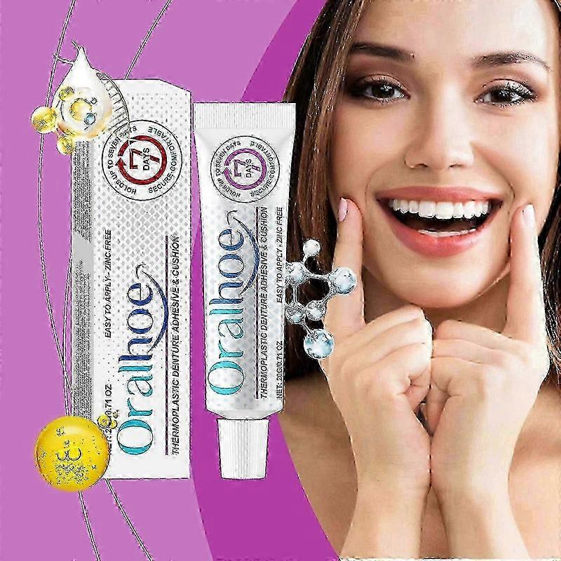 Denture Adhesive, Thermoplastic Denture Adhesive, Comfortable, Secure Denture Grip for Up to 4 Days