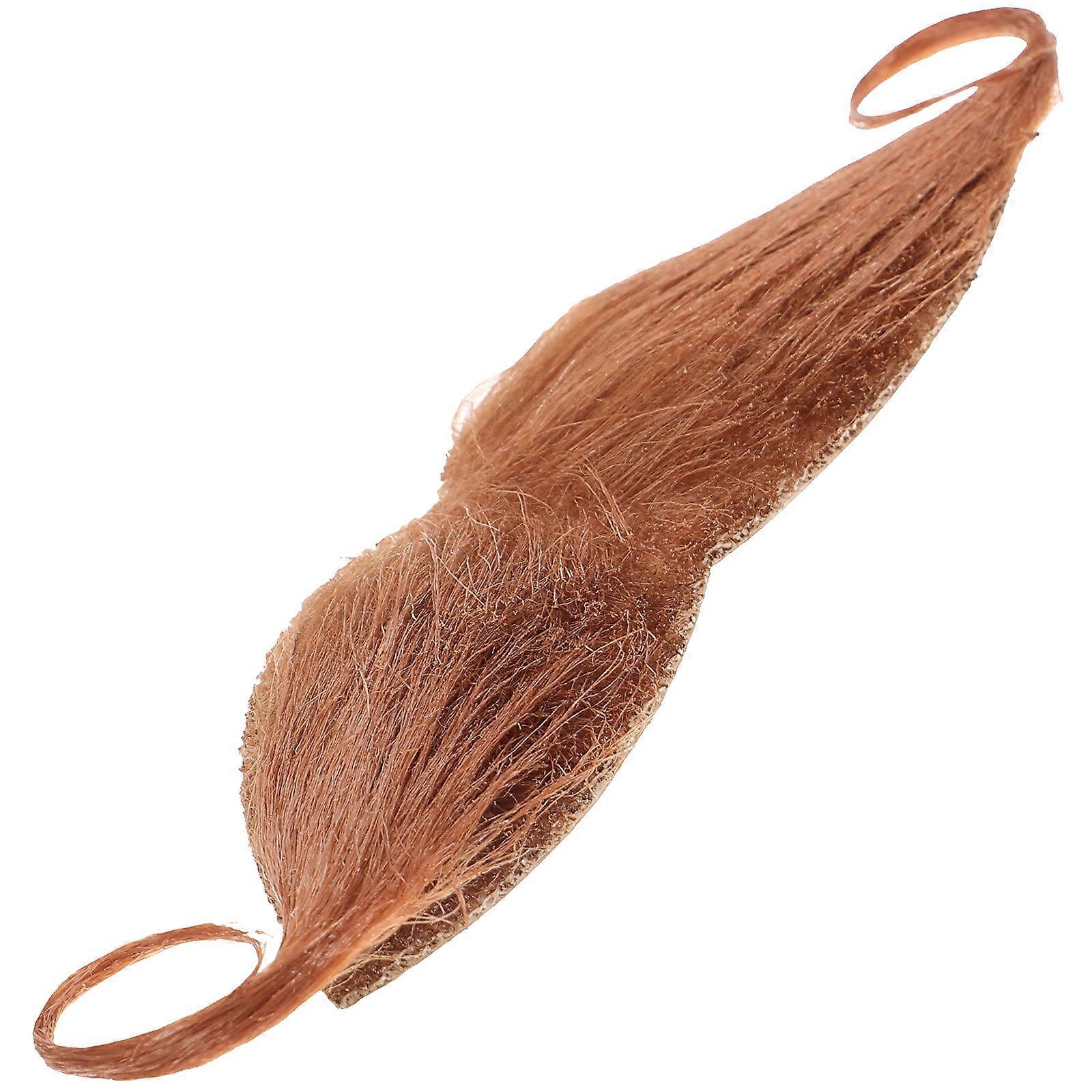 False Mustache Realistic Mustache for Party 2Pcs Brown Plush Material