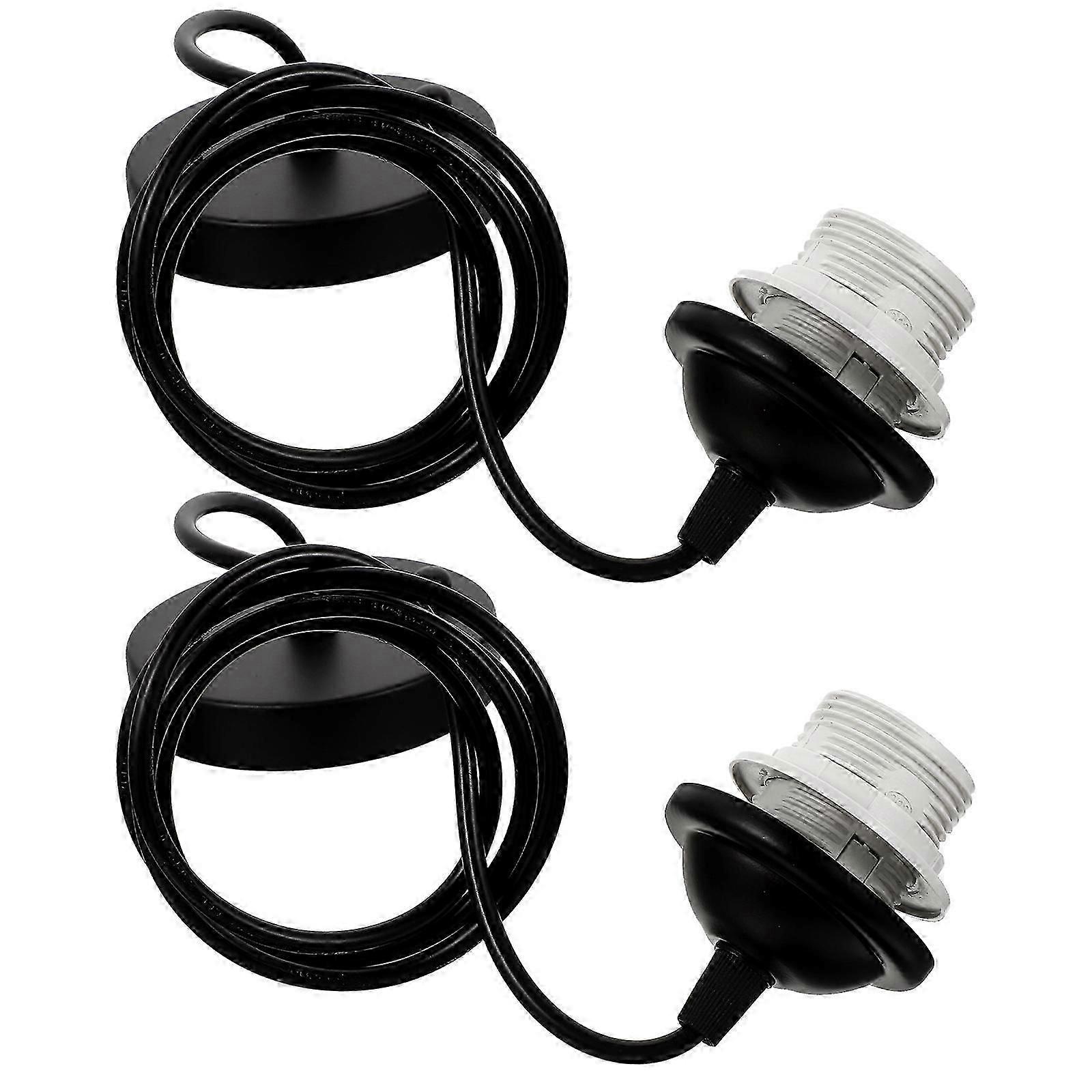 Threaded Lamp Holder Ceiling Light Holder E27 Base Canopy Metal Light Bulb Socket For Indoor Use Home Decoration 2Pcs