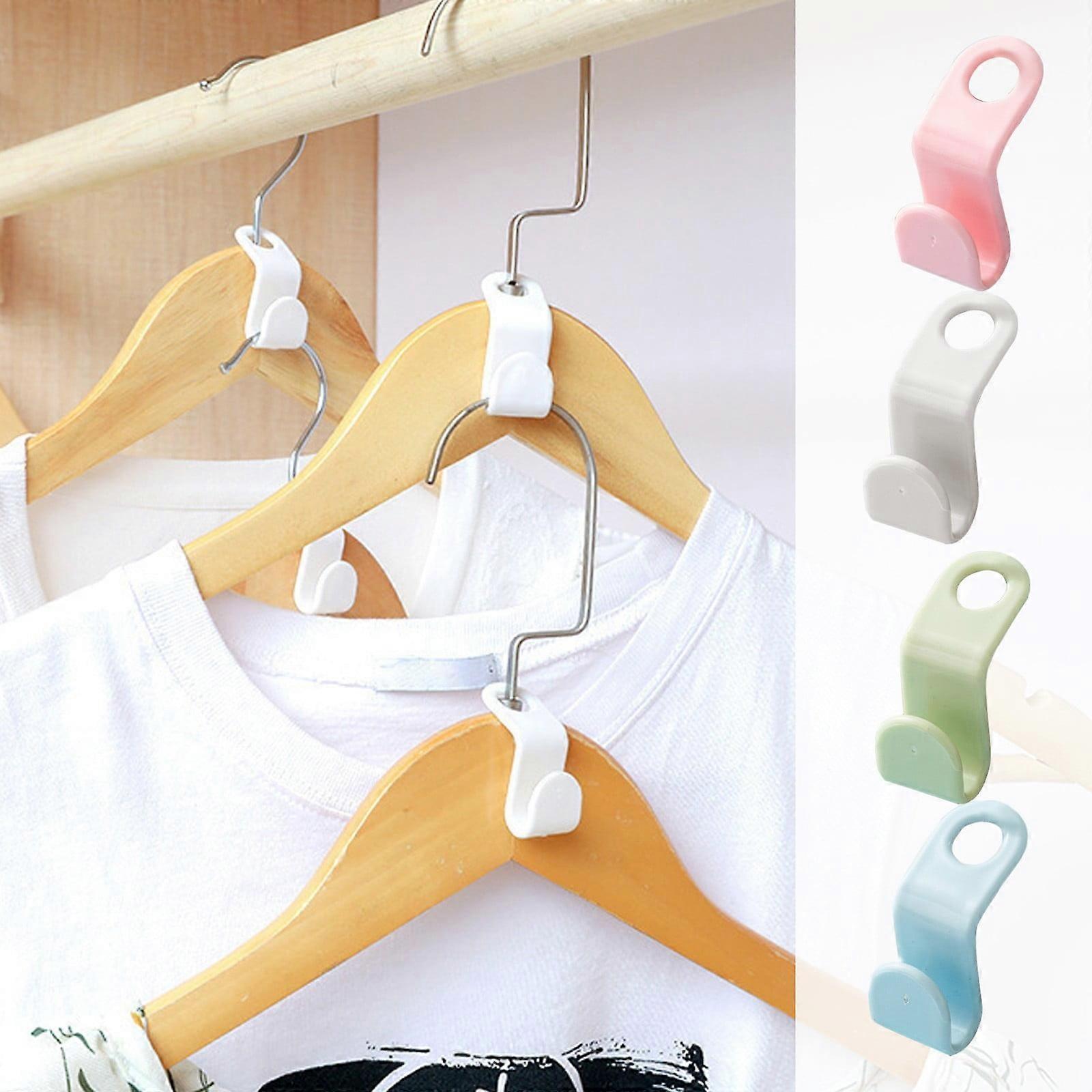 Snmubt Hanger Connecting Hooks 2024, Space Saving Closet Organizer, Compatible with Plastic Hangers, 4-Color Mixed Clips