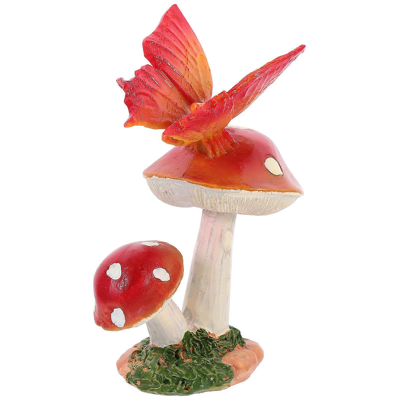 Decorative Mushroom Model Resin Mushroom Crafts for Home Use 4Pcs