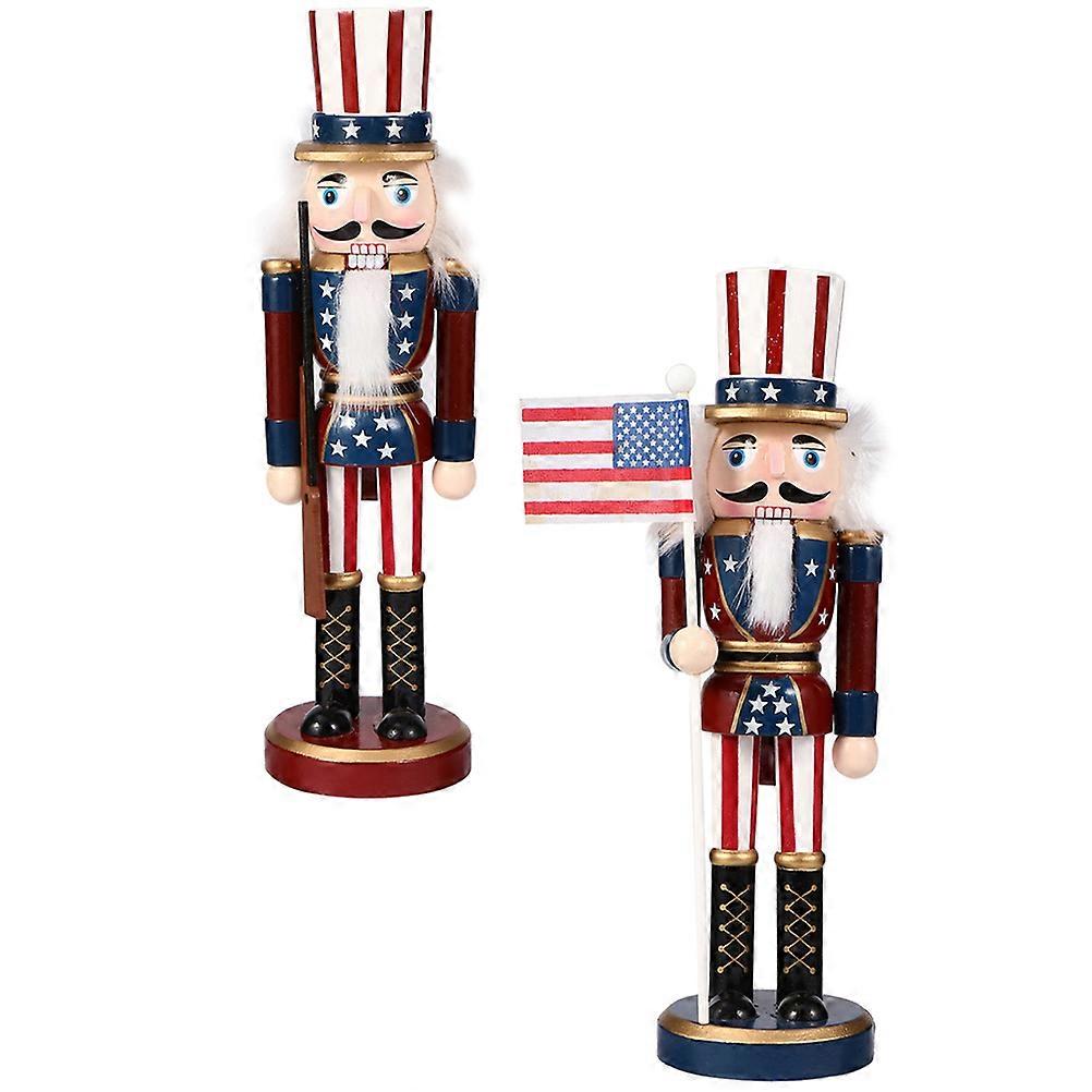 Nutcracker Figurine 6 Pcs American Style Home Decor Independence Day Celebration Multi Color Decoration