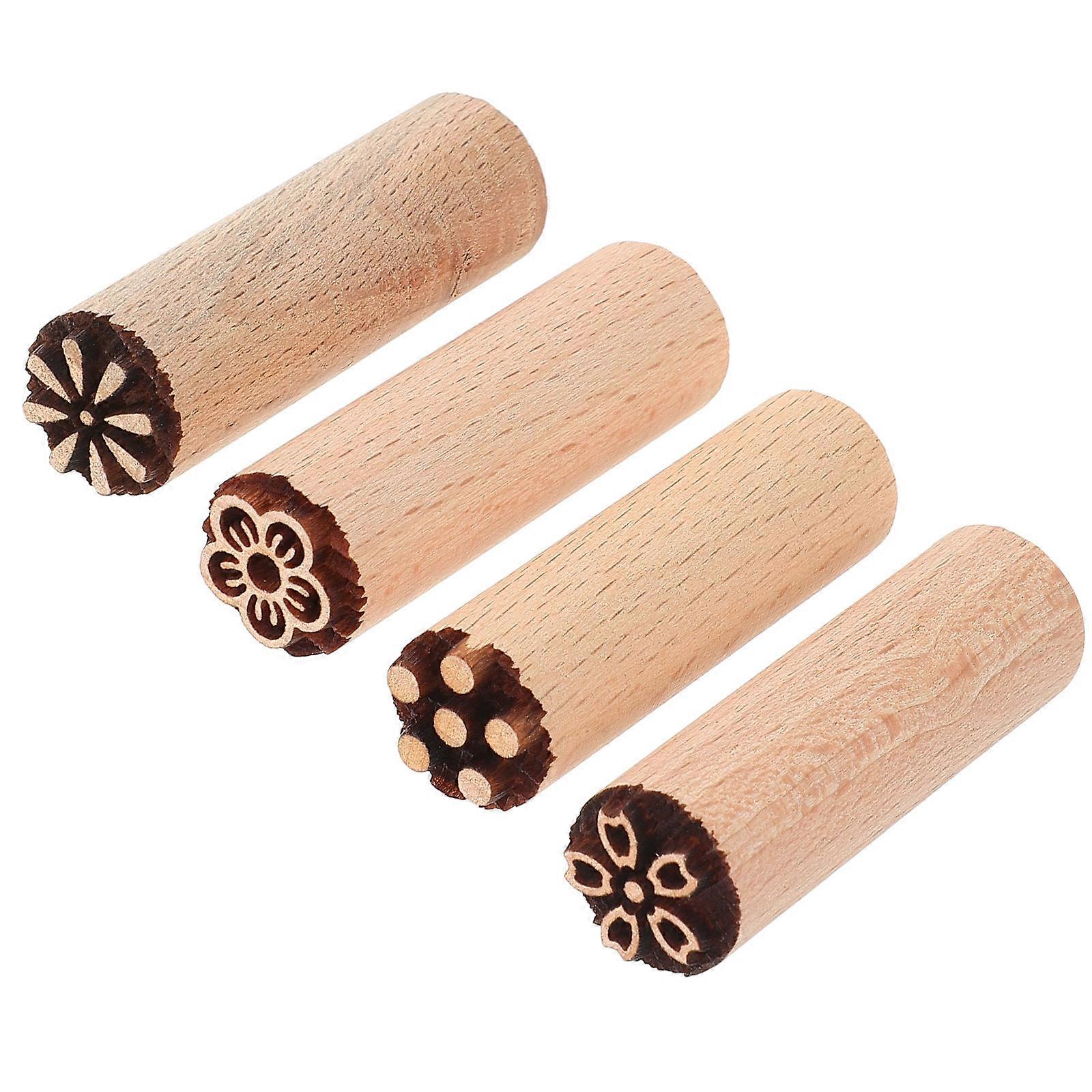 8 Pcs Delicate Dessert Stampers Wooden Molds Suitable For Holiday Baking Ideal For Bakers With Rectangular Shape