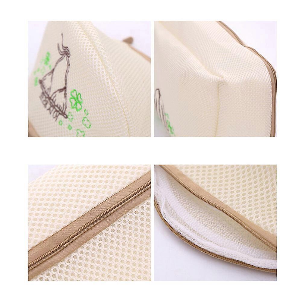 Net Washing Bag Double Layer Mesh Laundry Bag for Washing Beige