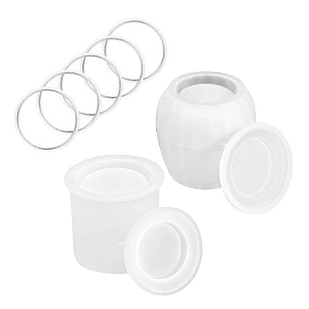 Silicone Jar Mold Set for DIY Crafts with 3Sets White Storage Jar Molds