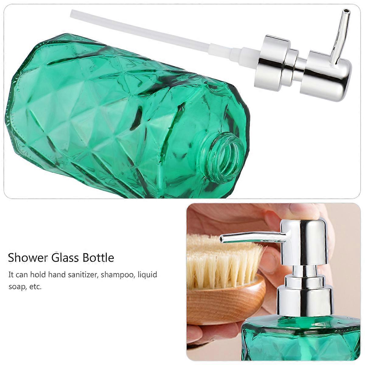 Cosmetics Dispensing Bottles Diamond Stripe Shower Bottles Press Lotion Bottle Plastic Material 2Pcs