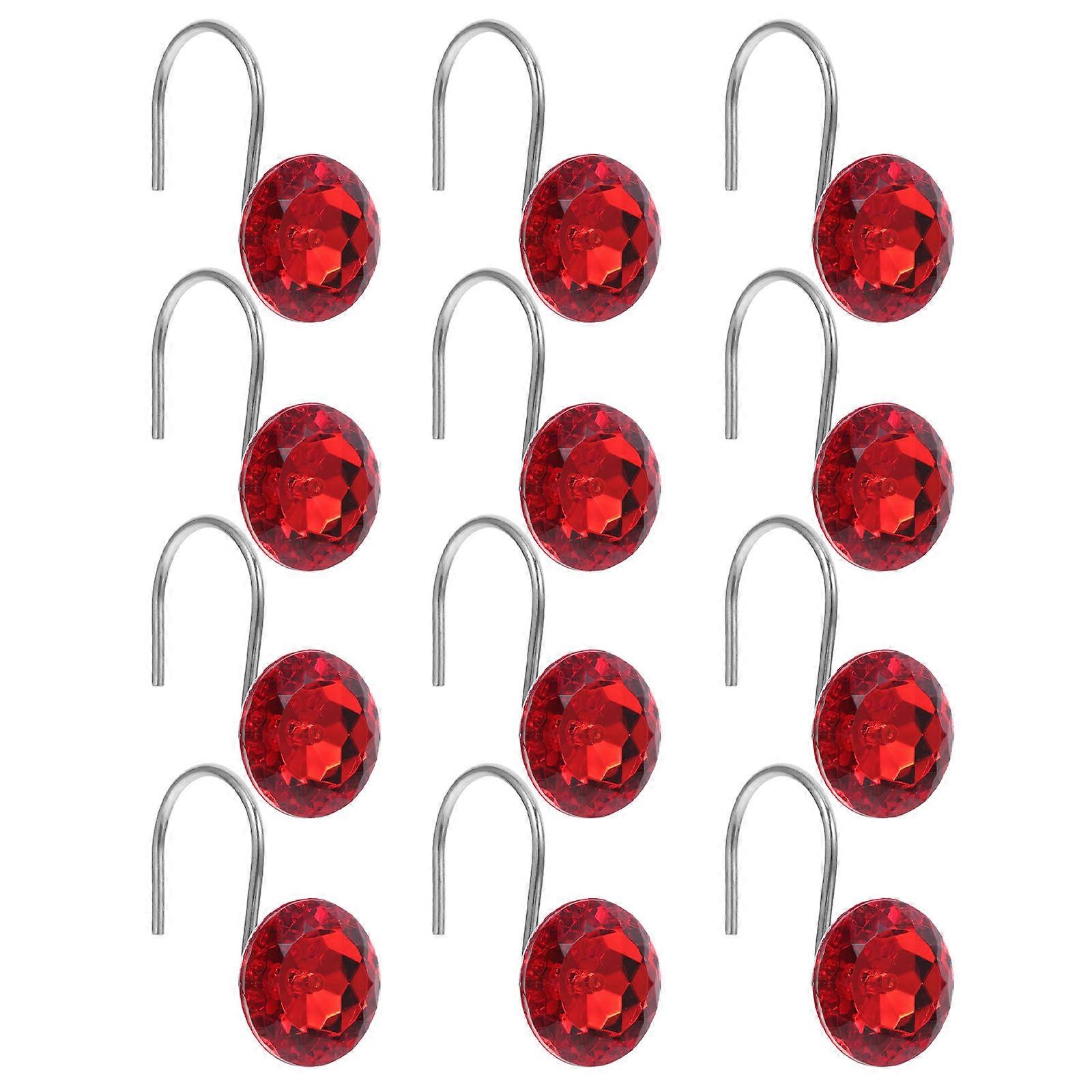 Christmas Shower Curtain Hooks Acrylic Bead Hooks for Home 60Pcs
