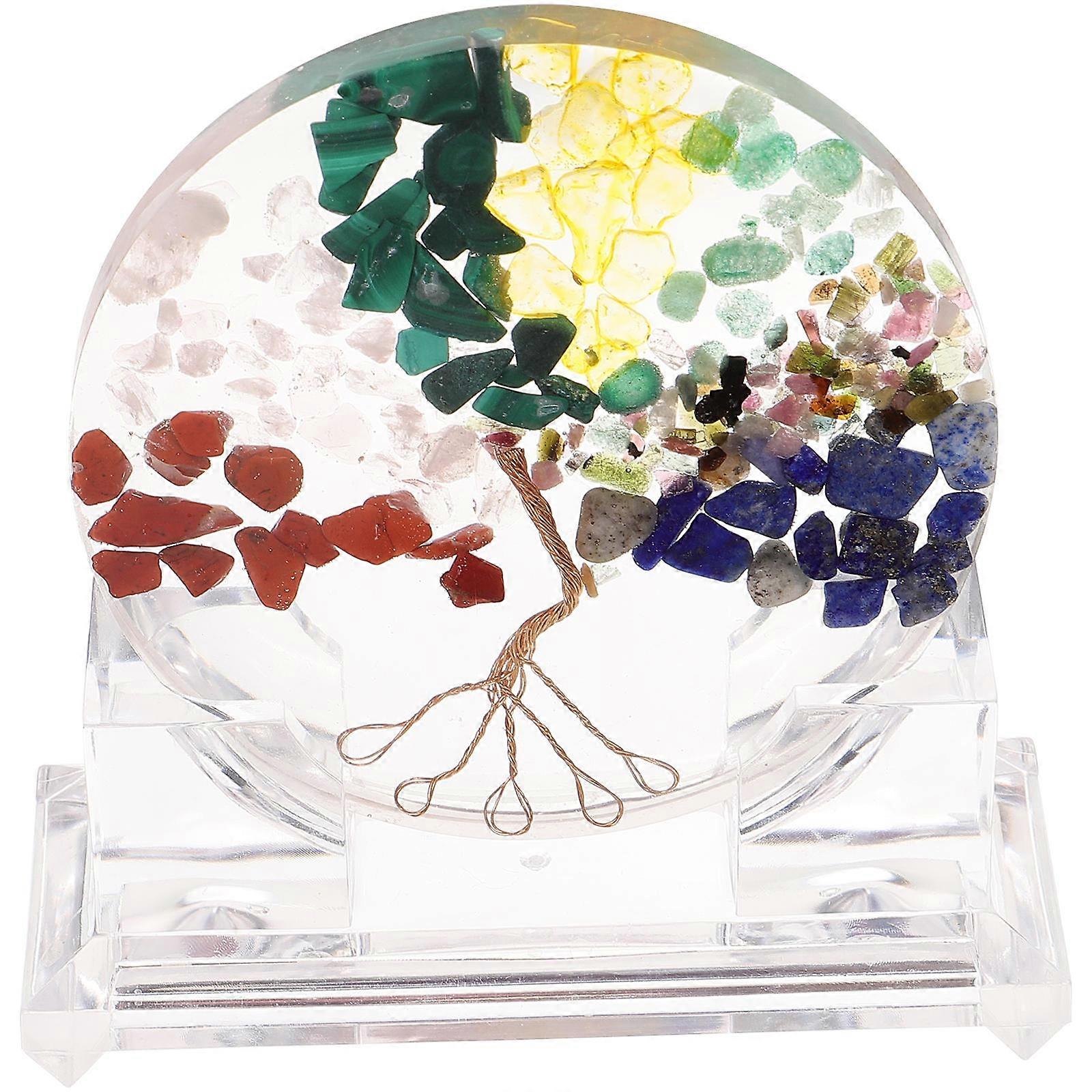 Assorted Color Epoxy Resin Crystal Tree Set for Desktop Decoration 5Pcs