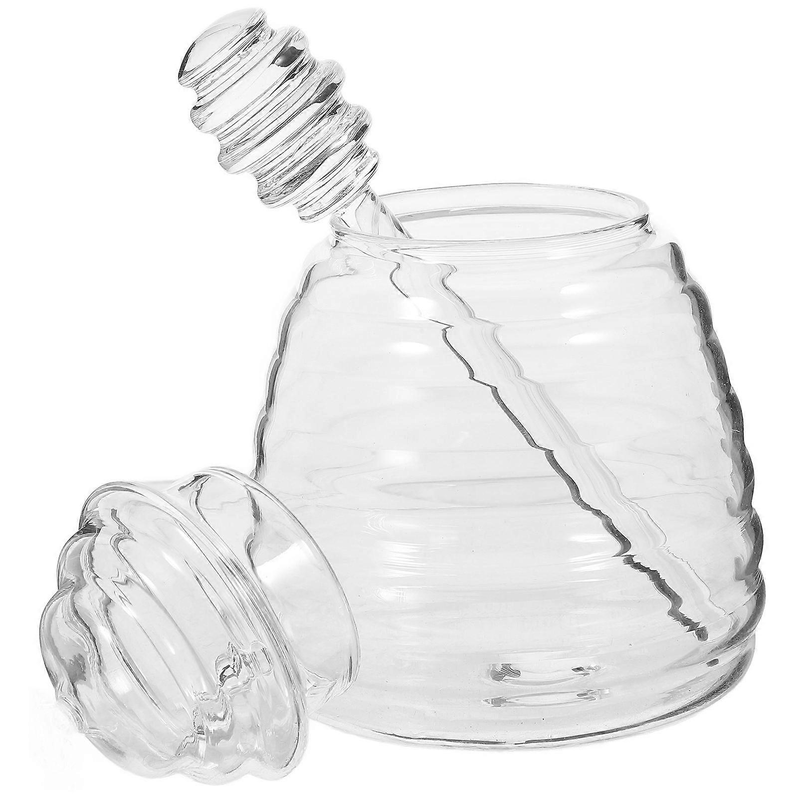 Honey Jar and Dipper Set for Storage 3Sets Transparent Glass Honey Pot