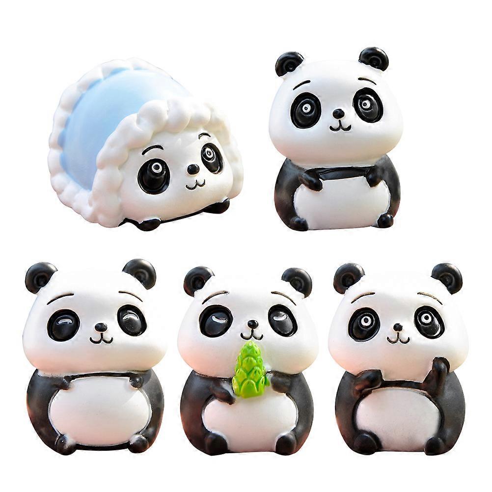 Mini Panda Models Lovely Panda Figurines for Desktop Decor 15Pcs