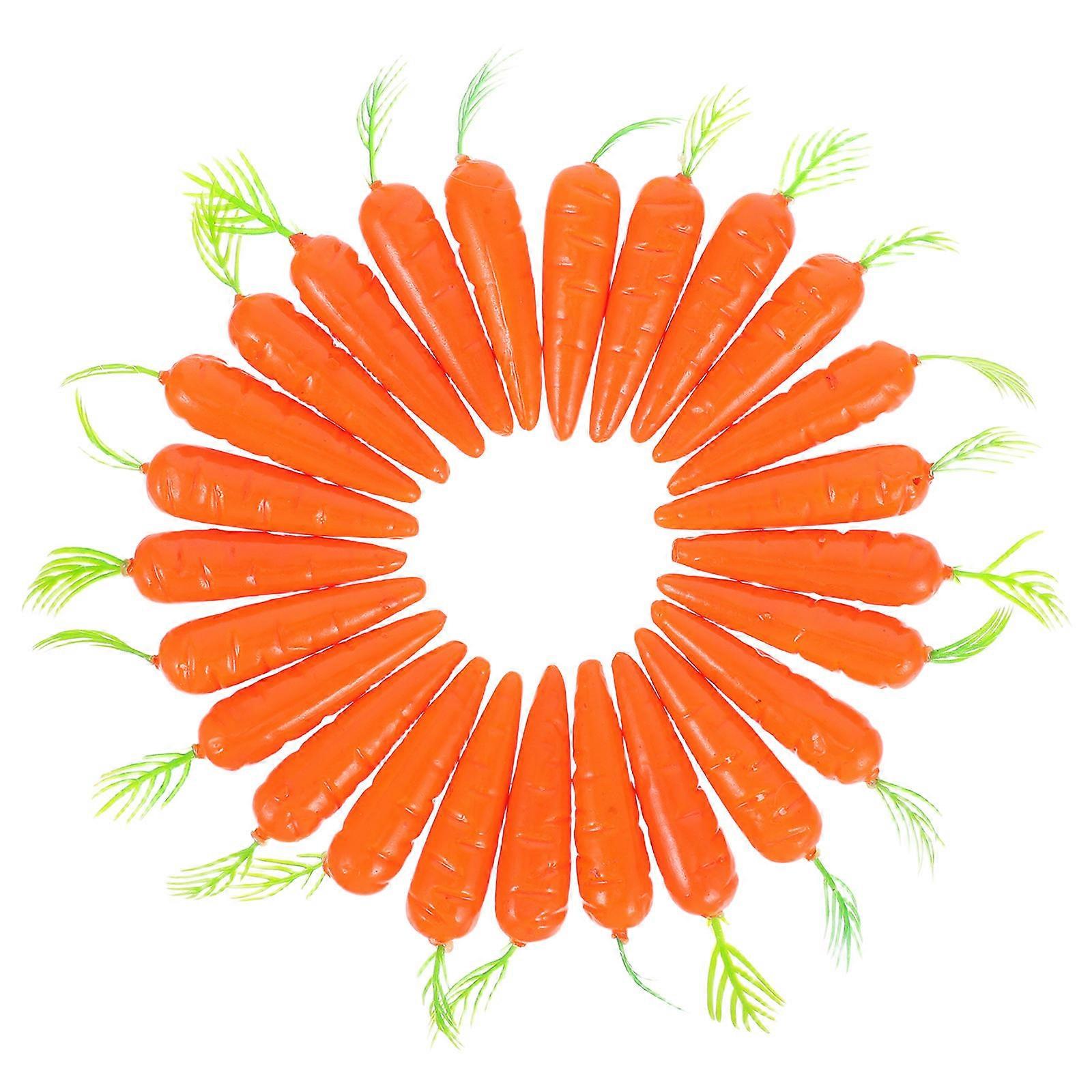 Artificial Mini Carrots for Decoration Micro Landscape Accessories 25Pcs Red Foam